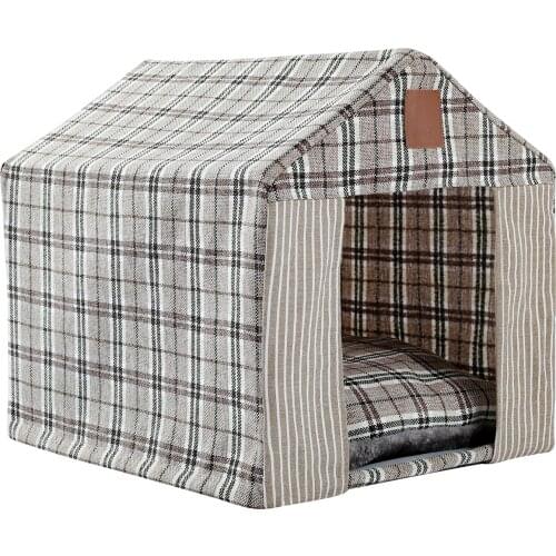 Washable Home Shape Dog Bed Cat Kennel Pet Removable Cozy House For Puppy Dogs Cat Small Animals Home Products