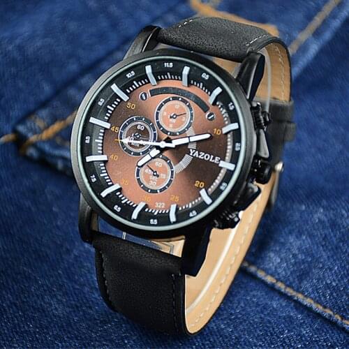 YAZOLE 2019 Men Watch Top Brand Luxury Quartz Watch Fashion Casual Leather Wrist Watch Waterproof Sport Clock Relogio Masculino