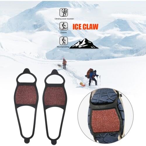 Outdoor Ice Snow Shoe Spiked Grips Cleats Crampons Winter Anti Slip Shoes Cover Travelling Easy Carrying Portable Parts