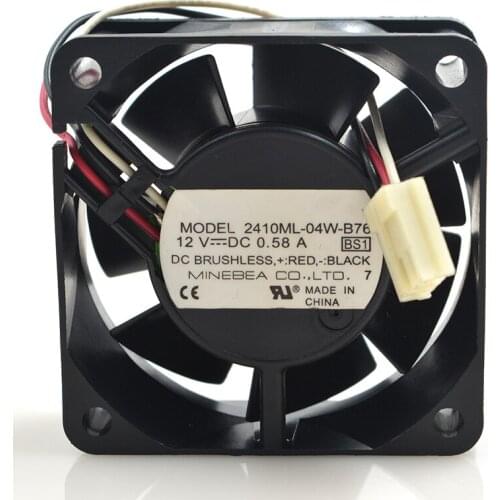 New original 6025 12V 0.58A 2410ML-04W-B76 three-line intelligent temperature control cooling fan