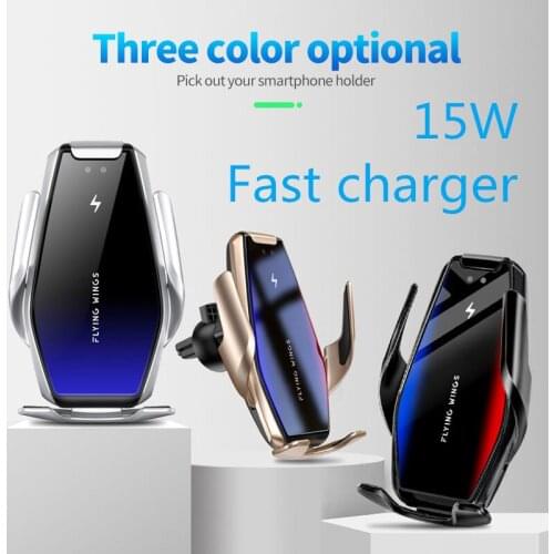 Suitable for Samsung S20 S10 iPhone 12 11Pro XR infrared induction 15W fast Qi wireless car charger mobile phone charging stand
