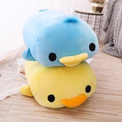 40cm 50cm Blue Yellow Stuffed Cotton Lying Duck Plush Toys Yellow Duck for Kids Soft Pillow Cushion Cute Birthday Christmas Gift