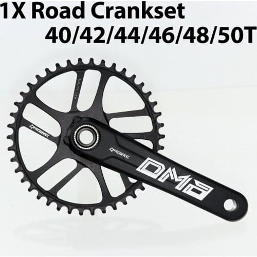 Prowheel 1x Road crankset Gravel Cyclocross Road Bike Chainset Chain Wheel single crank 40/42/44/46/48/50t