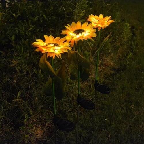 Garden Lights Solar LED Light Waterproof Sunflower Lawn Light Courtyard Garden Decoration Outdoor Landscape Lighting For Patch