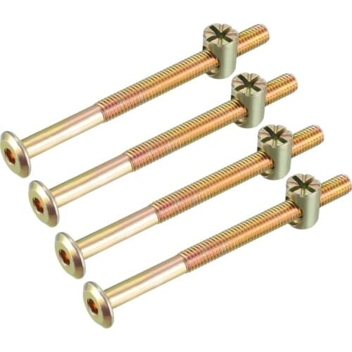 UXCELL 4set M6 Hex Socket Furniture Bolts Nuts Machine Screws 70mm 75mm 85mm 90mm 100mm 80mm Long w Barrel Nuts Phillips-Slotted