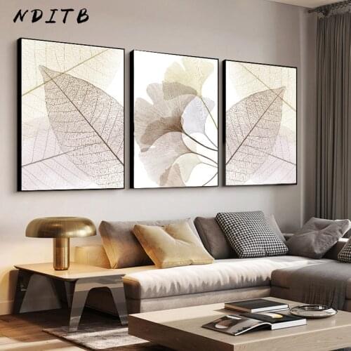 Scandinavian Botanical Print Nature Autumn Plant Leaf Canvas Poster Art Painting Contemporary Nordic Home Decoration Picture