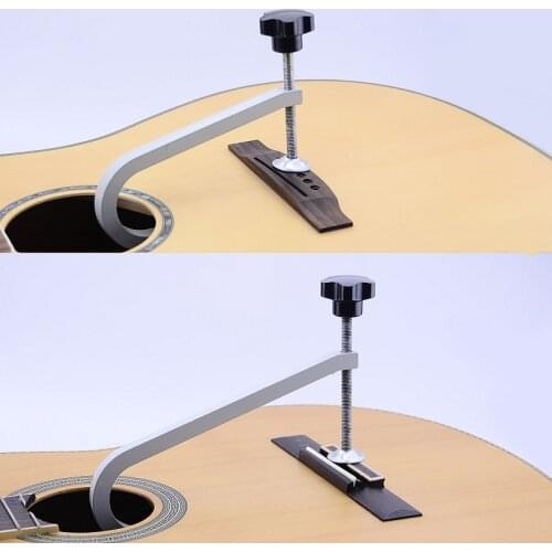 Acoustic Guitar Bridge Clamp / Cast Steel Deep Throat Clamp / Deep Reach C-Clamp Guitar Repair Tool