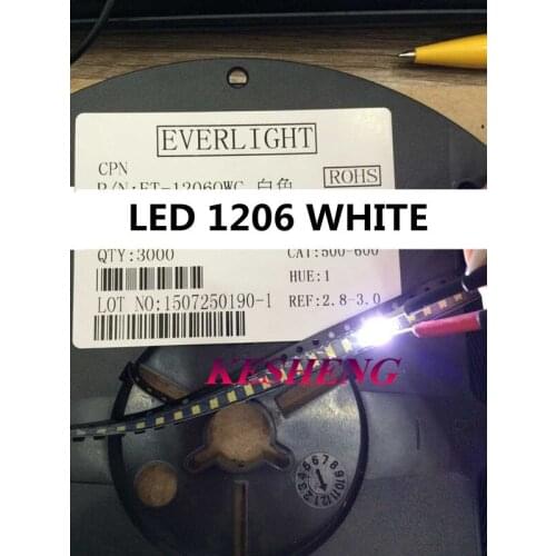 LED 1206 3.0-3.6v White 1206 smd led white Super Bright LED Diode Light 5000-8000k 200-300mcd 200pcs WHITE
