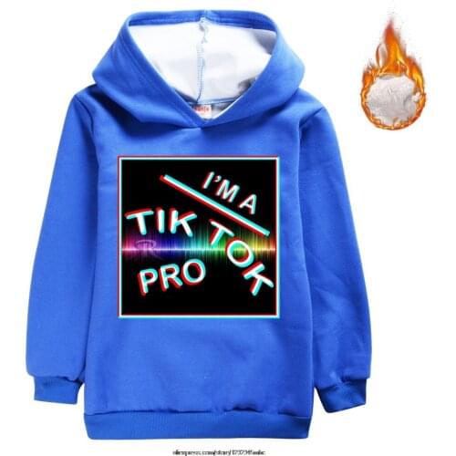 Tik Tok Hoodie with Cotton Kids Boys Girls Thick Hooded Sweater Winter Warm Cotton Coat Christmas Outerwear Jacket Gift