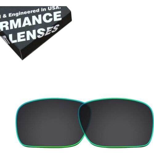 ToughAsNails Polarized Replacement Lenses for Oakley Holbrook OO9102 Sunglasses Black with Green Edge