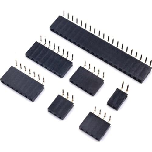 10 Pieces/lot 2.54mm Single Row Female Right angle Pin Header socket 1*2/3/4/5/6/7/8/9/10/20/40Pin Connector For Arduino
