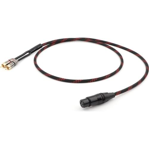 1 piece High Quality XLR female to 2 RCA interconnect cable hi-end audio extension cord