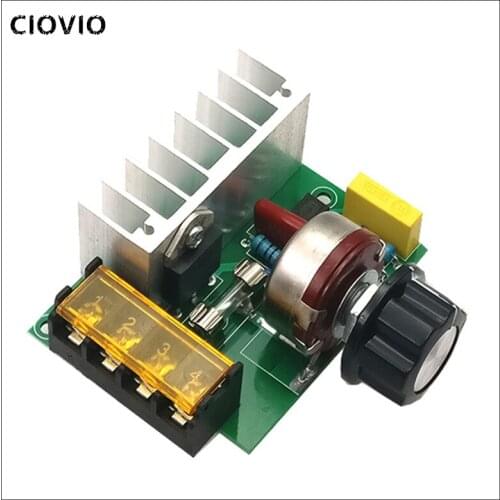 CIOVIO 2pcs 4000W AC 220V SCR Voltage Regulator Adjustable Power Supply Board Speed Control Dimmer for Electric Iron