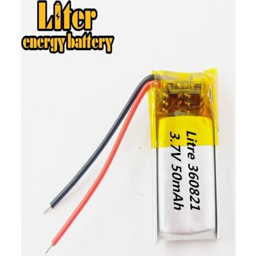 3.7V 50mAh 360821 Lithium Polymer Li-Po li ion Rechargeable Battery cells For Mp3 MP4 MP5 GPS PSP mobile bluetooth