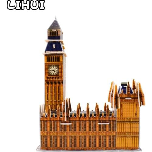 DIY London Big Ben 3D Puzzle Paper Assembled Model Toys for Children Game World Architecture Jigsaw Educational Toy Kids Gifts