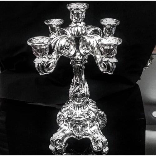 925 Sterling Silver Plated BAROQUE 5-CANDLE