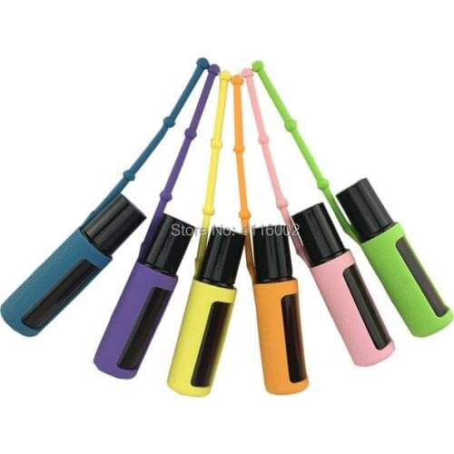 50pcs Essential Oil Bottle Case Cover Storage Box Protector Silicone Protective Carrying Holder Color Random Delievery