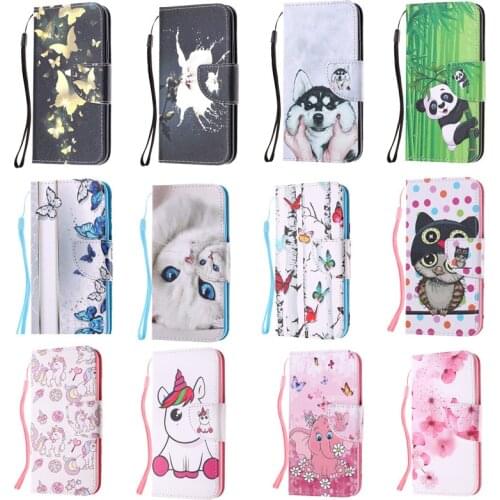 2020 New Fashion Painted Card Holder Case For iPhone 6 6s 7 8 Plus Max Pro PU Wallet Back Case for iphone X XR XS Phone Cover