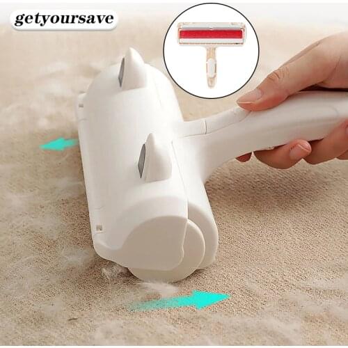 2-Way Hair Removal Roller for Cat Accessories Pet Brush Carpet Sofa Cleaner Sticking Removes Hairs Cat and Dog Cleaning Supplies