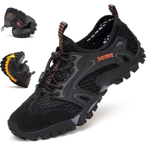 Summer Breathable Men Hiking Shoes Mesh Outdoor Men Sneakers Non-slip Durable Upstream Trekking Shoes Men Mountain Climbing Shoe