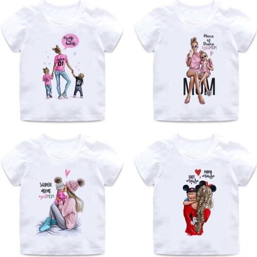 Mother And Baby Love Life Lovely Printing Kawaii Kids T Shirt Summer Mom Baby Graphic Letters Girl Tshirt Vogue Boys T Shirts