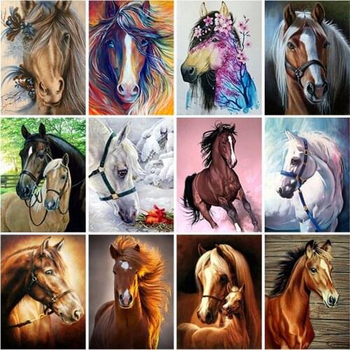Horse DIY 5D Diamond Painting Full Round Drill Mosaic Animal Diamond Embroidery Cross Stitch Kits Home Decor Wall Art