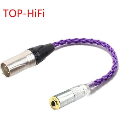 TOP-HiFi 4pin XLR Balanced Male to 3.5mm Stereo Female Audio Adapter Cable 3.5mm to XLR Balanced Cable Connector