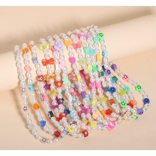 Miwens Colorful Acrylic Pearl Chokers Necklace for Women Elegant Flower Resin Link Necklace Heart Fruit Pineapple Collar Jewelr