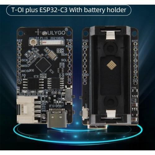 LILYGO® TTGO T-OI PLUS RISC-V ESP32-C3 Chip V1.0 Module Rechargeable 16340 Battery Holder Support Wi-Fi BLE Development Board