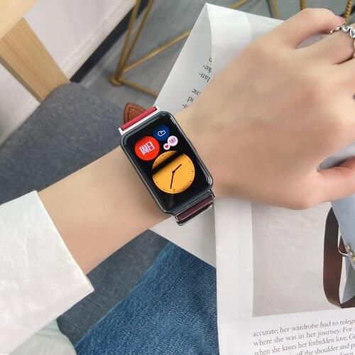 Bracelet Leather Loop for Huawei Watch FIT Strap Hua Wei Smart Watch fit Band Replacement Wristband Accessories