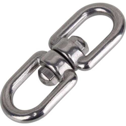 Marine Mooring M8 Eye to Eye Swivel 304 Stainless Steel Silver Tone Ring