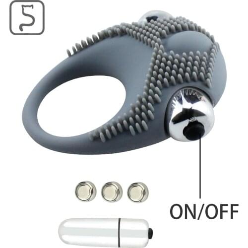 Male Particle Delay Locking Ring Vibration Men Dick Cock Silicone Ring Man Sex Penis Tools Mans Sexual Vibrator Toy Adult Shop