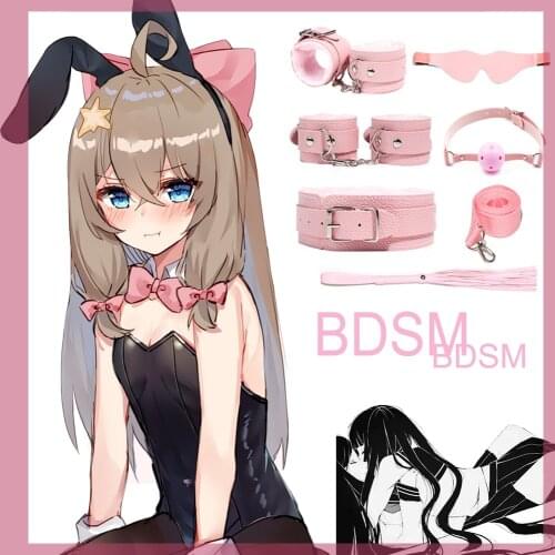 BDSM Kits Adults Sex Toys For Women Men Handcuffs Nipple Clamps Whip Spanking Sex Metal Anal Plug Vibrator Butt Bondage Set