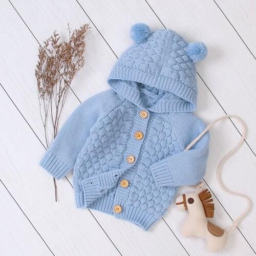 Fall Winter Baby Boy Hooded Sweater Baby Girl Cartoon Bear Warm Coat Kids Soft Toddler Clothes Newborn Comfortable Outfits