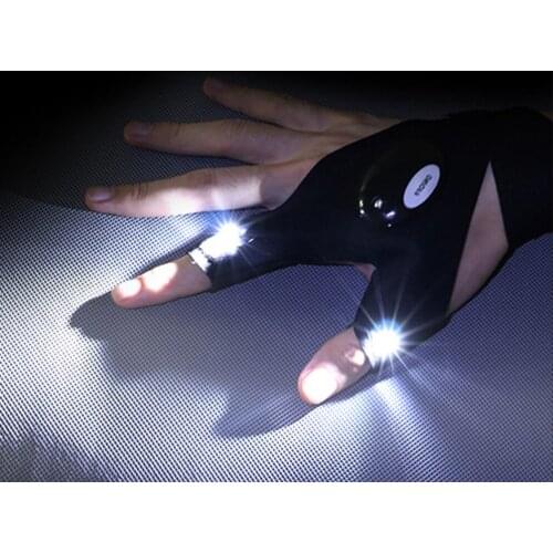 Night Fishing Glove with LED Light Rescue Tools Outdoor Gear Waterproof Outdoor Gear Cycling Practical Durable Fingerless Gloves
