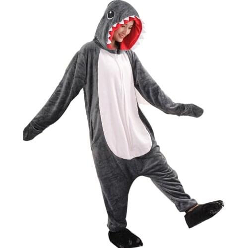 Shark Pajamas Animal Women Men Kigurumi Zippers Cartoon Onesies For Adults One-Piece Pijamas Novetly Jumpsuit Cosplay Costume