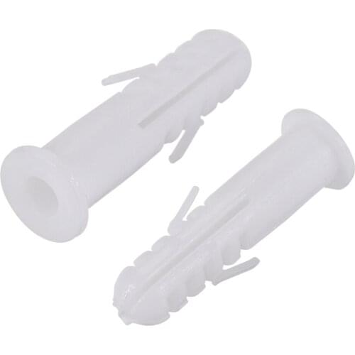 Uxcell 75pcs 10mmX42mm Plastic Expansion Pipe Column Concrete Anchor Wall Plug White for Home Garden DIY Application