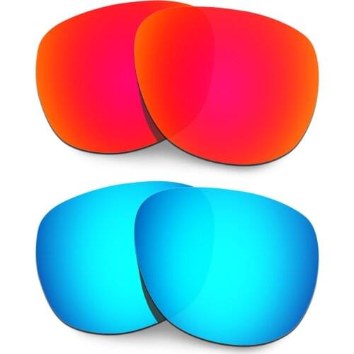 HKUCO Polarized Replacement Lenses For Crossrange R Sunglasses Red/Blue 2 Pairs