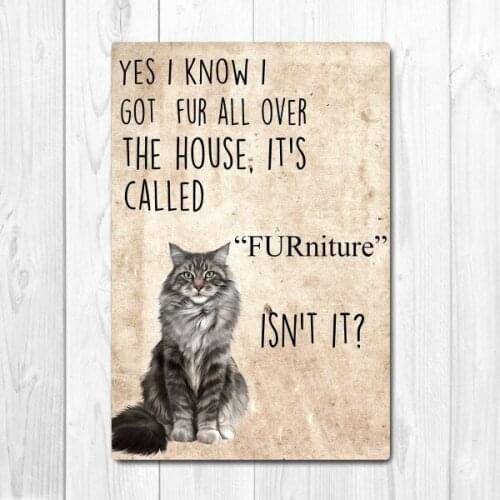 Maine Coon Poster Cat Poster-Cat Lover Gift Vintage Sign Metal Tin Bar Club Garage Cafe Farmhouse Wall Decor Decor Art