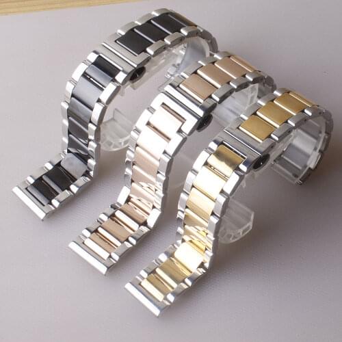 18mm 19mm 20mm 21mm 22mm 24mm Watchband Mens Women High Quality Stainless Steel Band Silver gold Watch Bracelet Strap promotion