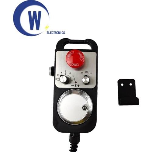 CNC 5V Manual Pulse Generator 4/6axis Pendant Handwheel MPG with Emergency Stop For Siemens MITSUBISHI FANUC System