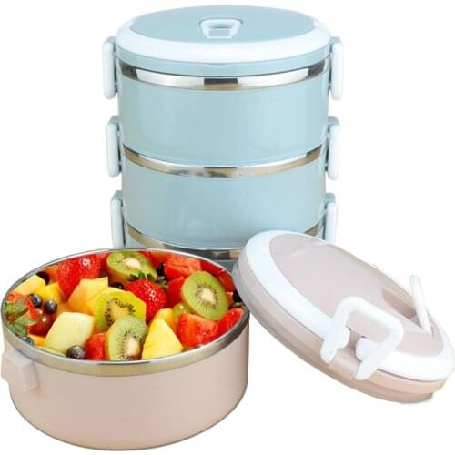 Sanqia 3 Layers leakproof 304 Stainless Steel lunch Box Portable Picnic Food Container bento tiffin box thermal storage box
