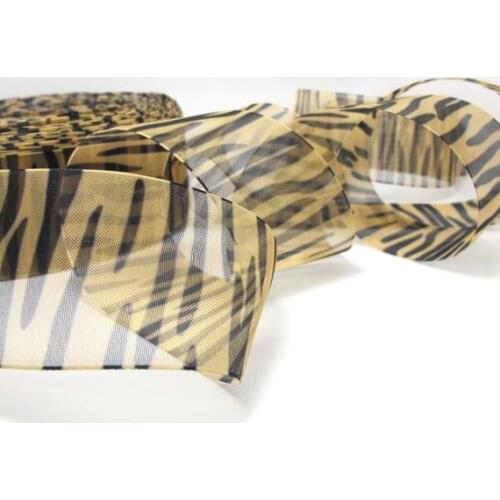 5 Yards 4cm Chiffon Animal Print Ribbon|Printed Chiffon|Organza|Translucent|Gift Wrap|Craft Supplies Bow Embellishment|Leopard