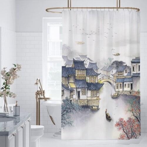 Thicken Polyester Shower Curtain Anti-mildew Art Frosted Shower Curtain Separate Washable Cortina Ducha Bathroom Decor DE50YL