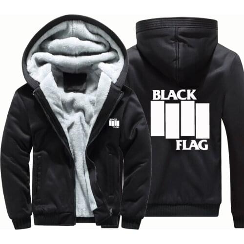 Black flag rock band windbreak outwear coat men warm hoodie man thick Camouflage Sleeve causal winter Jacket hoody men clothes