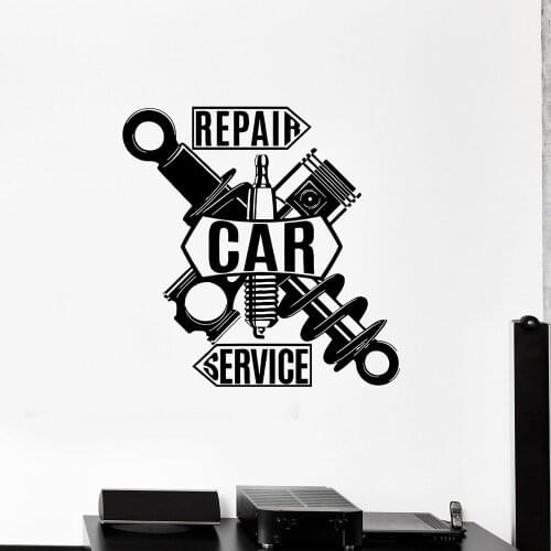 Car Repair Service Wall Decal Garage Decor Details Vinyl Window Door Stickers Home Decoration Teen Bedroom Background Z697