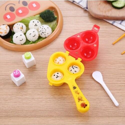 Three Ball Cartoon Rice Ball Mold Sushi Mold With Spoon Embosser
