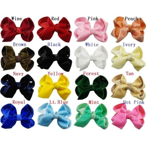 5" Velvet Boutique Chunky bow Clip headwear Headdress girl 16PCS /lot