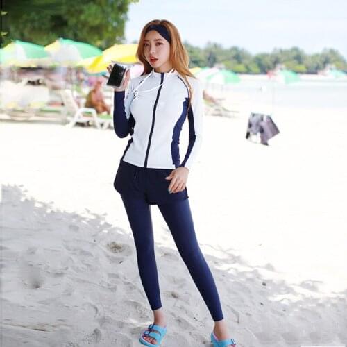 SBART Women 4sets Long Sleeve Rashguard Zip Front Swimsuit Shirt Full body Swimwear Sun UV Protection UPF50+ Top Bottom Rash