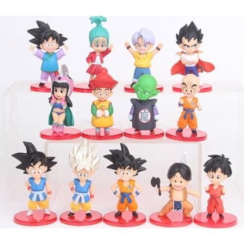 13Pcs/Set 8-9cm Dragon Ball Doll Action Figure Animation Childhood Goku Vegeta super Saiya Model Toys Gift for Children